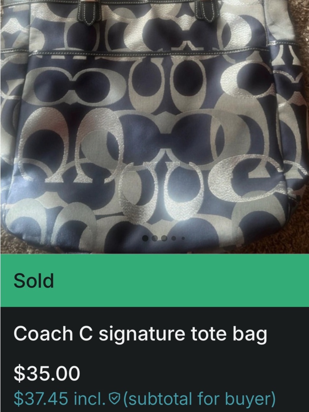 SOLD ‼️ Coach Signature Tote
